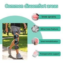 Hinged Knee Brace with Adjustable ROM Lock, ost-Surgery Recovery,Pain Relief ﻿