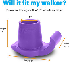 Top Glides Duraski Extra Durable Walker Glide Skis for 1 1/8 Inch Tubes (Purple)