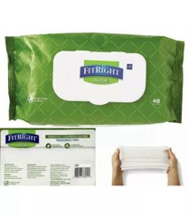 4 Pack FitRigth Aloe Quilted Cleansing Cloth Adult Wipe 4x48pcs