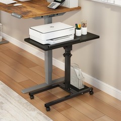 Mobile Height Adjustable Laptop Desk with Pad, Portable Laptop Desk Rolling T…