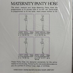 Med MATERNITY Panty Hose Cotton Crotch w Tummy Control Taupe 5′-5’6″ 120-140 lbs