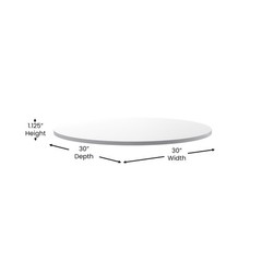 Flash Furniture 30 Round Table Reversible Laminate Top White/Gray Pack 1