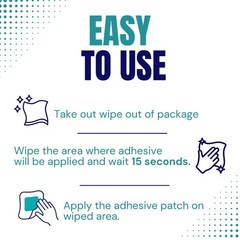 Skin Tac Adhesive Barrier Prep Wipes, Liquid, Latex-Free, Hypoallergenic, 50 Cou