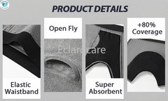 3pcs Men’s 200ml Absorbent Incontinence Briefs Washable Reusable Cotton Boxers