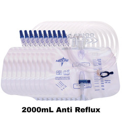 10 Pack Large 2000 ml Urinary Drainage Bag for Adults, Latex-Free & Sterile
