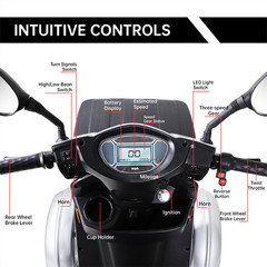 800W All Terrain Electric Mobility Scooters for Seniors 500lbs 60V/20A 31 miles