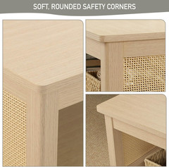 Handcrafted Rattan Decorative Coffee Table, Modern Farmhouse Style Center Table
