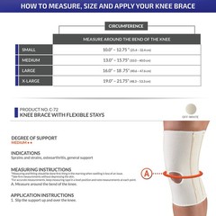 CHAMPION Knee Brace Flexible Stays Knit Elastic, Medium (Pack of 1), White