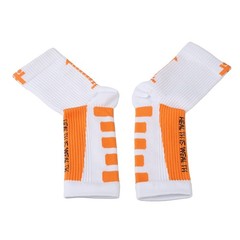 White and Orange Sports Heel Socks Ankle Protection Foot Sleeve Support WT