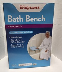 Walgreens Bath Bench Adjustable Height Fits Tubs 17″ & Wider Holds Up To 300lbs