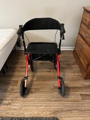 Oasis Space 4-Wheel Rollator Walker w/ Seat, Red/Black, Adult/Senior