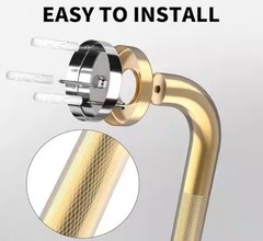 32 Inch Anti Slip Shower Grab Gold, Munzong Bathroom Grab Bar, Knurled Bathroom
