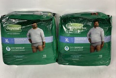 2-Pack New Depend Fit-Flex Adult Men’s Disposable Underwear X-Large (15 Count)
