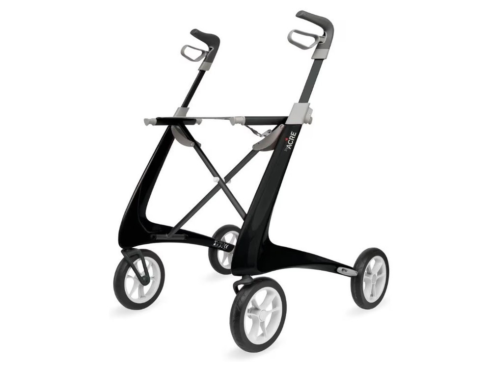 byACRE Carbon Ultralight Rollator Walker with Organizer Bag, Wide Track, 18.5″ x