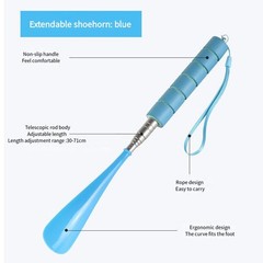 Stretchable Metal Shoehorn 30‑71cm Long Handle Elderly Pregnant Aid Tool