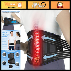 Adjustable Lumbar Support Back Brace for Lower Back Pain Relief – Breathable, St