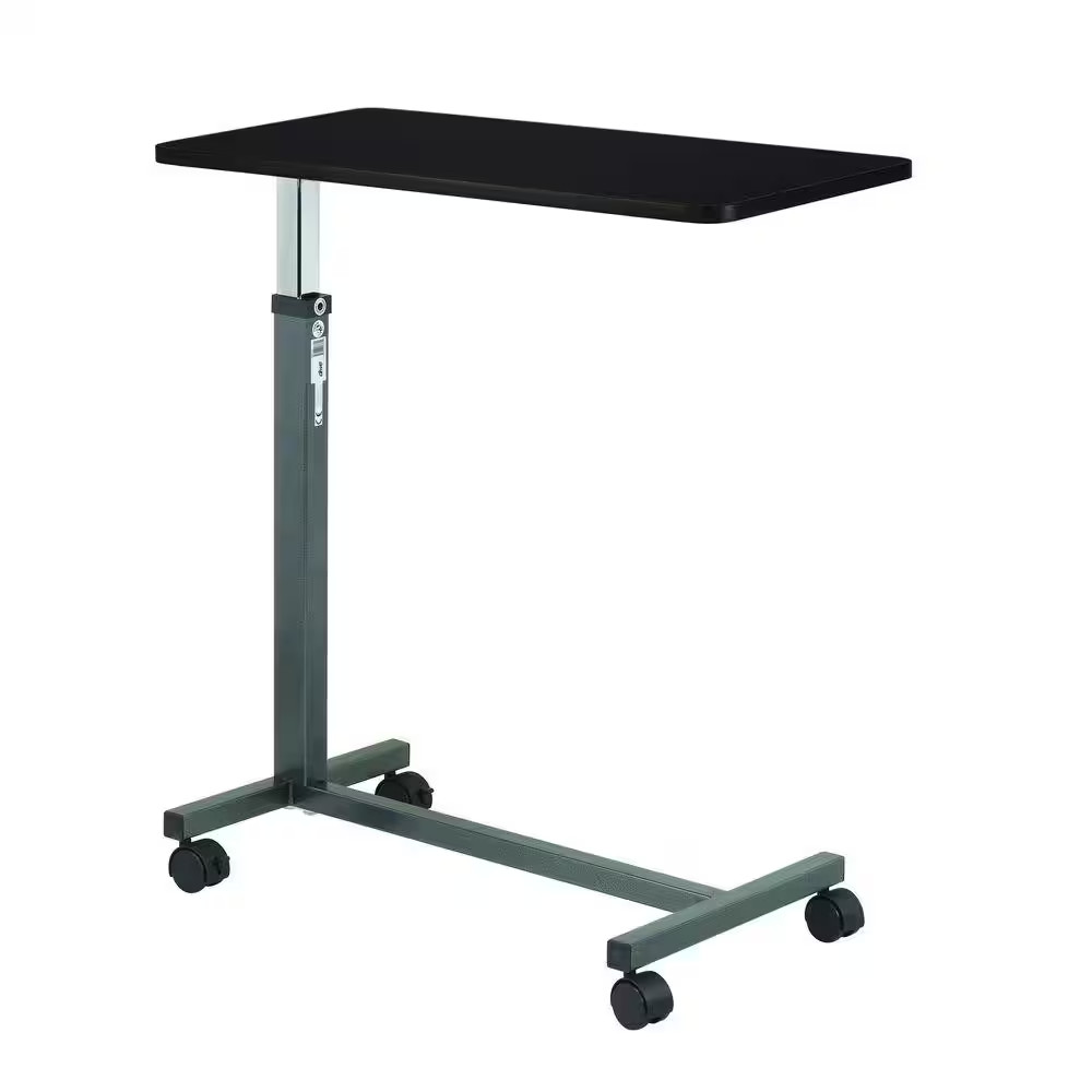 Overbed Table Bedside Meal Hospital Bed Elderly Care Adjustable on Wheels