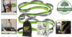 Stretching Strap with Exercise Poster for Improved Flexibility and Strength