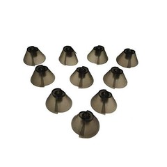 Hearing Aid Domes 10pc Standard Receiver Tulip Dark Gray Silicone Universal Fit