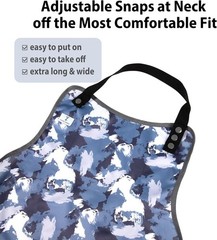 Adult Bibs with Crumb Catcher,3Pack Adjustable for Navy Blue