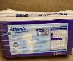 Attends Shaped Pads 6 SP0600 Moderate Absorbency Lot 3 Packs Discontinued Sealed
