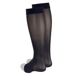 Elegant Navy Open Toe Knee High Compression Stockings 15-20 mmHg for Recovery