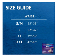TENA Sensitive Care Overnight Underwear, XL, 56 Count (Waist Size 39in-52in)
