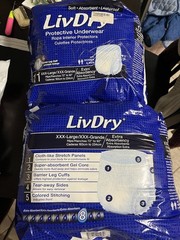 LivDry Unisex Adult Extra Incontinence Underwear 2 Packs XXX-Large Men Women