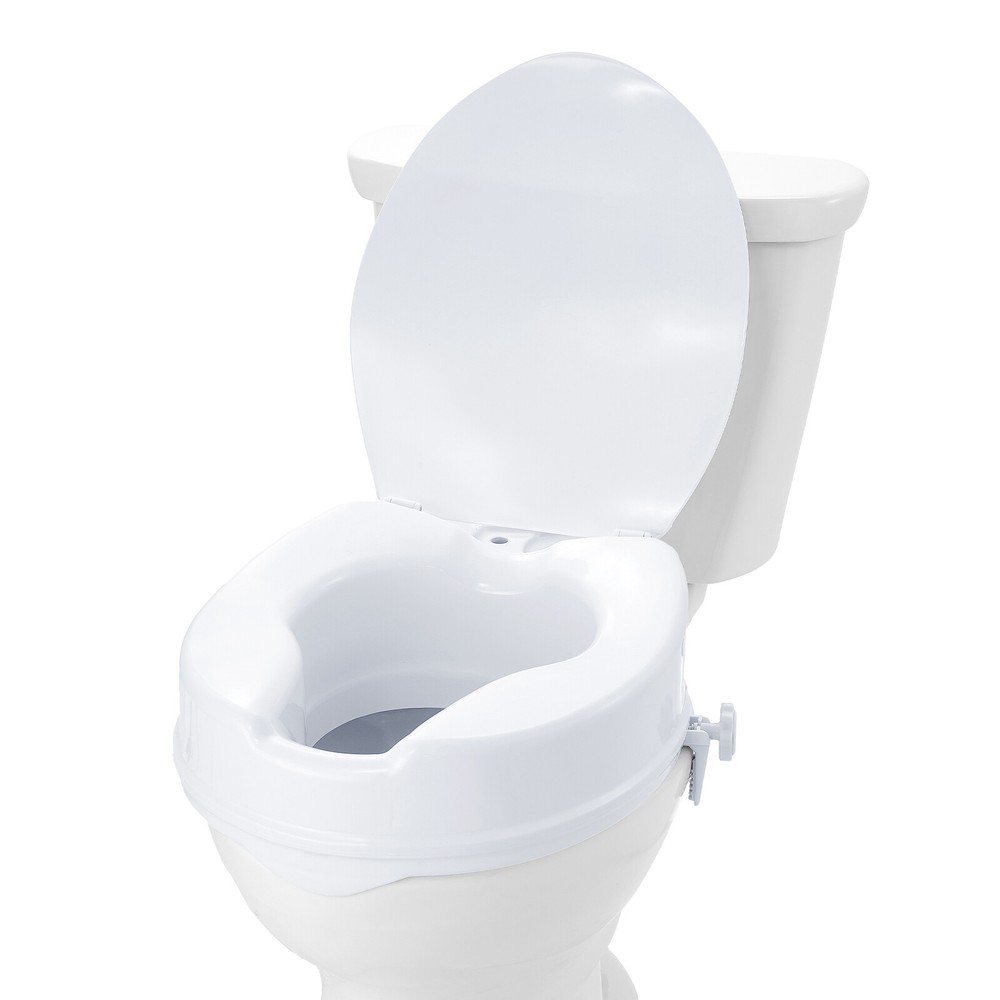 VEVOR Raised Toilet Seat 4″ Raised 300 lbs Universal Toilet Riser for Elderly