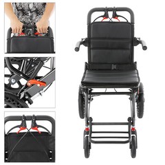 Medical Super Light Foldable Wheeled Transport Chair with Carry Bag 100KG