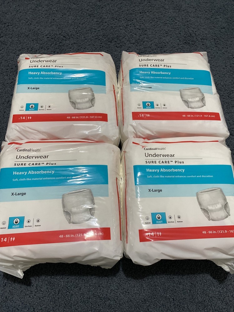 Sure Care Plus Heavy Absorbency Underwear Size XL(48-66in) 4 Packs(14 Each)