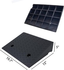 2 Pack 5in Rise Rubber Curb Ramp Heavy Duty 3 Ton Driveway Wheelchair Car