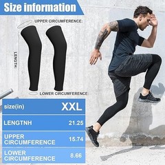 Full Length Leg Compression Sleeves Sports Knee Protection 3 Pairs Set