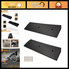 Rubber Curb Ramps for Sidewalks – 2″ Rise Threshold Ramp for Driveway & Wheelcha