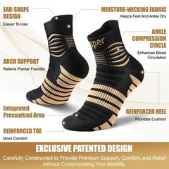 NEENCA Copper Compression Socks, Medical Ankle Support Socks for Injury Recov…