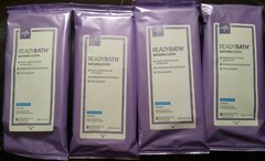 4 Pack Ready Bath Bathing Cloth 32 Total Towelette Camping Travel Fragrance Free