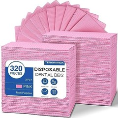 320 Pack Disposable Dental Bibs 13″x18″ Waterproof 3-Ply for Tattoo, Nail & Dent