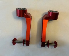 Pair (2) Single Sided Forks with 5/16′ Axles & (2) 4″ Caster Wheels
