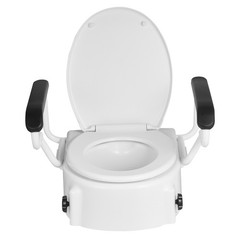 Uimoso Adjustable Raised Toilet Seat with Arms for Seniors, Supports 300 lbs