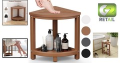 Durable Waterproof Shower Seat with Baffle Shelf, Perfect for Indoor/Outdoor Use