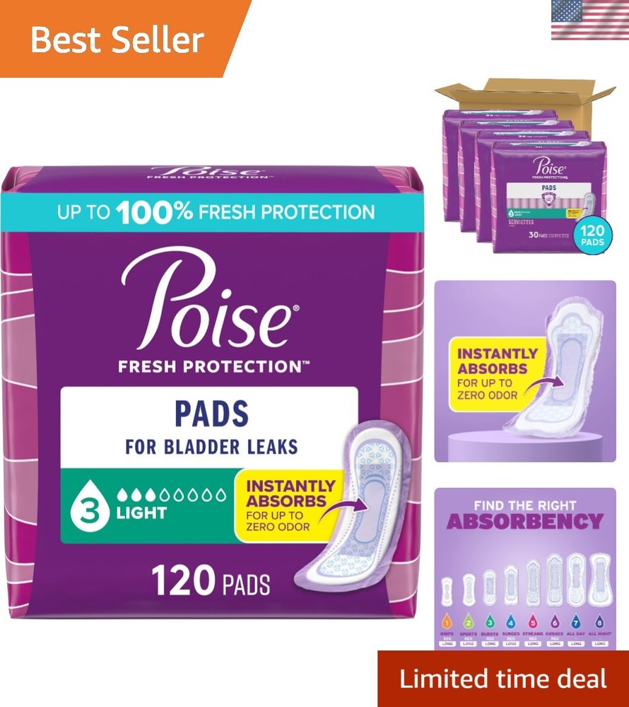Ultimate Comfort 3 Drop Incontinence Pads – Odor Control & 12 Hours of Freshness