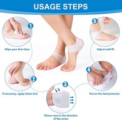 2 Pcs Silicone Gel Elastic Heel Socks Cracked Foot Moisturizing Skin Care US