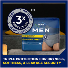 TENA Protective Underwear for Men, Maximum, XL, 72 count (Waist size 45in-58in)