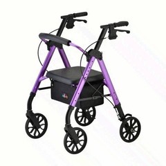 NOVA New Star 8 Rollator Walker Purple 8 Inch Wheels Folding Seat 300 lb Cap