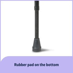 Medline Bariatric Offset Walking Cane Adjustable Height 500 Lbs Stability Black