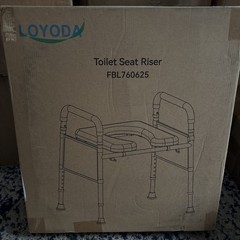 Loyoda Toilet Seat Risers for Seniors, Raised Toilet Seat with Handles & Padded