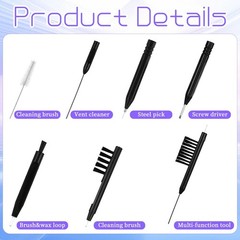 12 PCS Hearing Aid Cleaning Kithearing Tools Ear Cleaner Black