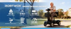 ROBTWOK 4-Wheel Portable Mobility Scooter 15 Mile 330 LBS