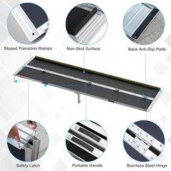 10ft Aluminum Multi-Folding Wheelchair Scooter Mobility Ramp Portable Non-Slip
