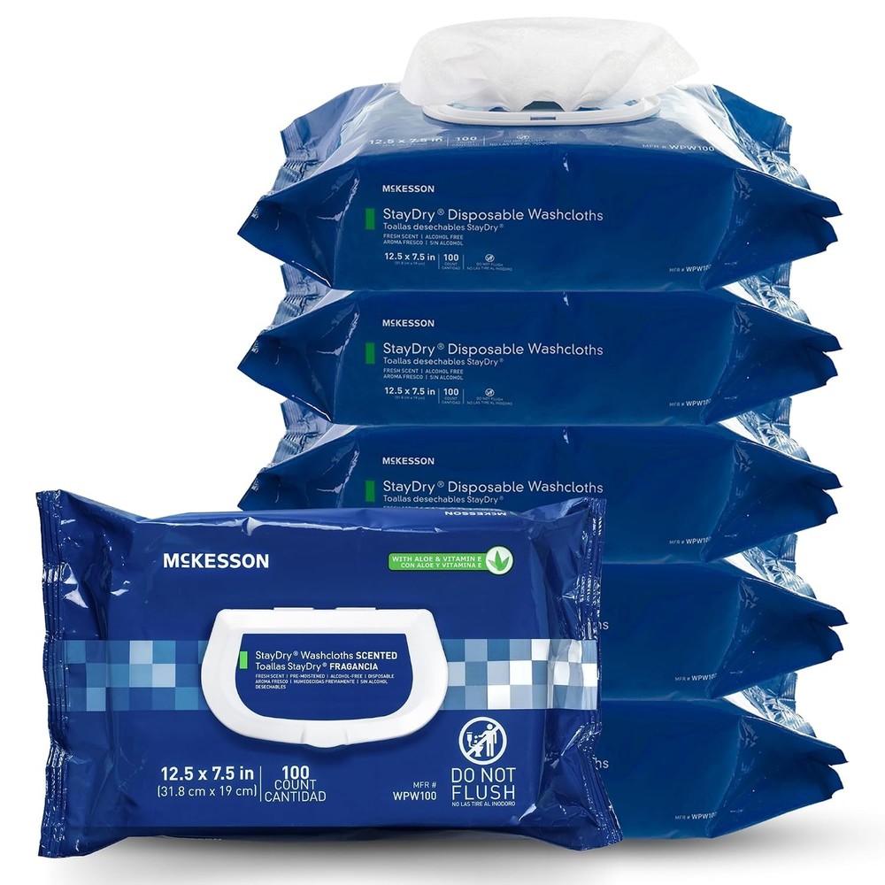 Staydry Disposable Washcloths W/ Aloe Pre-moistened 8 X 12″ Soft Pack